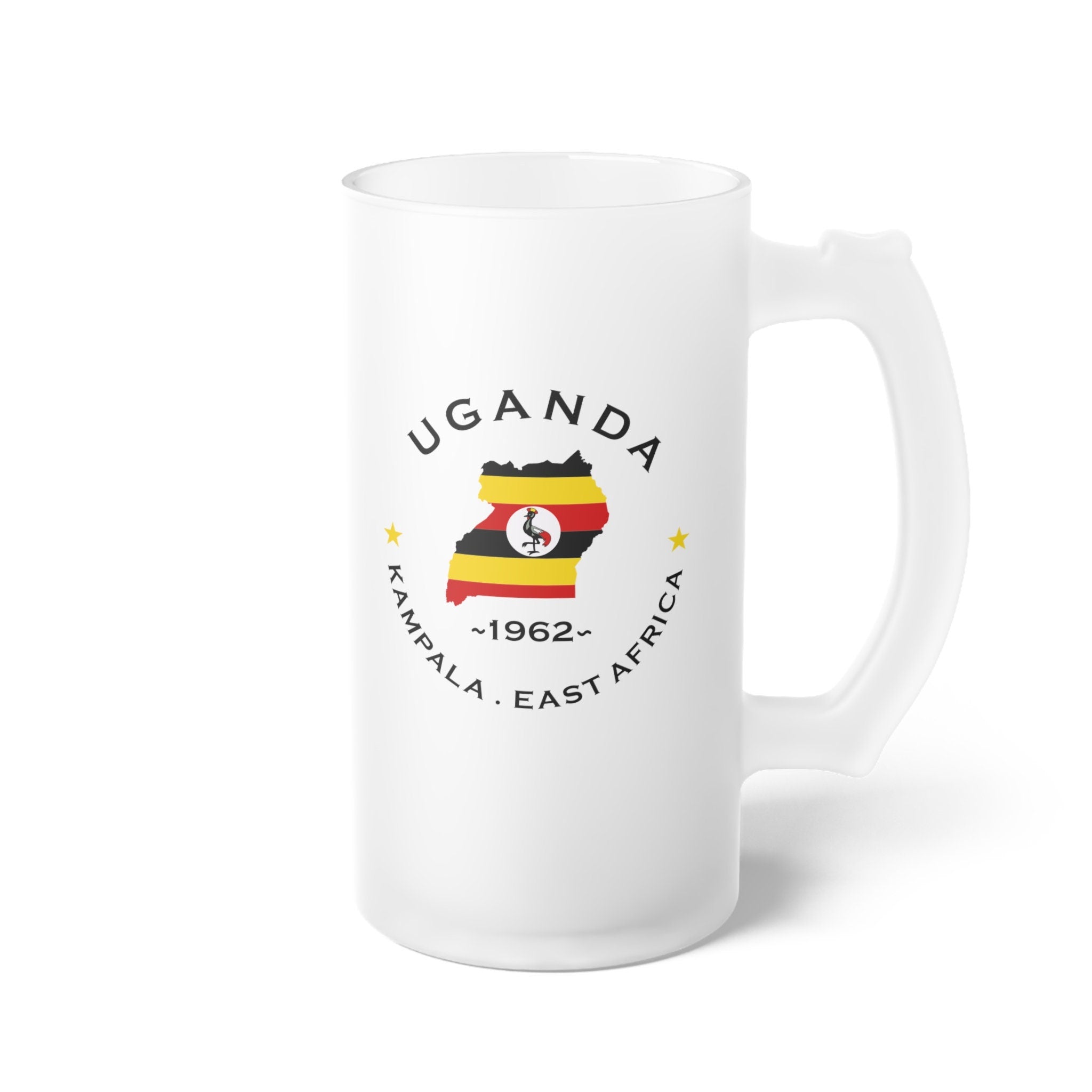 Uganda Frosted Glass Beer Mug